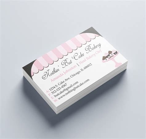 DIY (Do-It-Yourself) Bakery Business Card Design Editable Template Microsoft Word Format ...