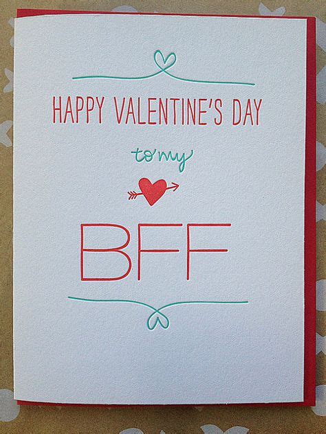 Best Friend Valentine Card - Letterpress Valentine for BFF Best Friend | Best friend valentines ...