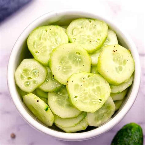 Vinegar Marinated Cucumbers - The Wholesome Dish