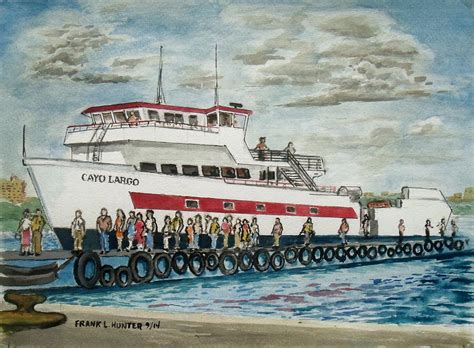 Fajardo Ferry From Vieques Puerto Rico Painting by Frank Hunter - Fine ...