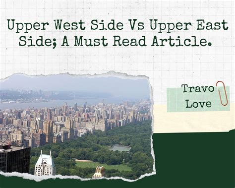 Upper West Side Vs Upper East Side; A Must Read Article. - TravoLove