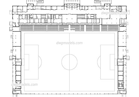 Football stadium AutoCAD drawings free download