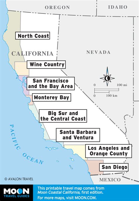 Map Of California Coast Los Angeles To San Francisco - Rosa Wandie