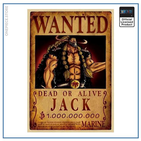 One Piece anime Wanted Poster - Jack Bounty official merch | One Piece Store