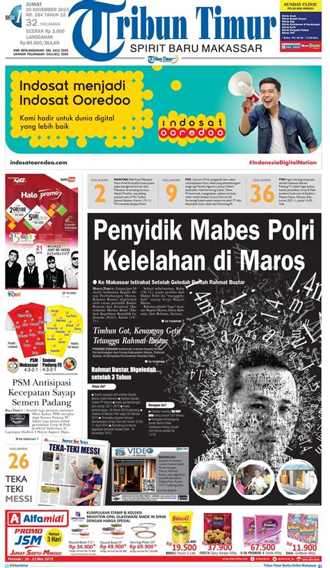 Tribun Timur edisi Jumat, 20 November 2015 | November, Dunia