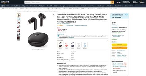 Soundcore by Anker Life P3 on Amazon: TWS earphones with gaming mode, ANC and up to 35 hours of ...