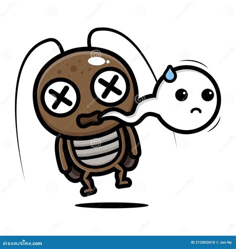 Dead Cockroach Animal Cartoon Character with Out White Spirit Stock ...