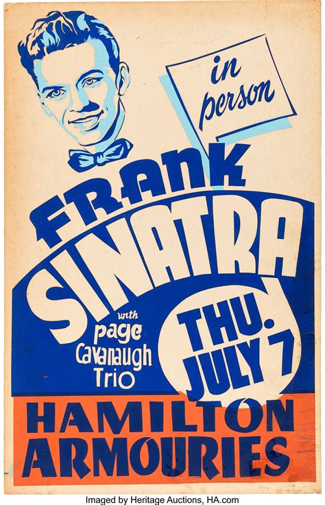 Frank Sinatra Hamilton Armouries Concert Poster (1949). Rare.... | Lot #89045 | Heritage Auctions