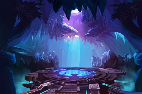 ArtStation - Mystery Cave with Sci-Fi Building. Video Game's Digital CG ...