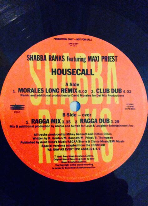 Housecall by Shabba Ranks Featuring Maxi Priest, 1991, 12 inch x 1, Epic - CDandLP - Ref:2400706516