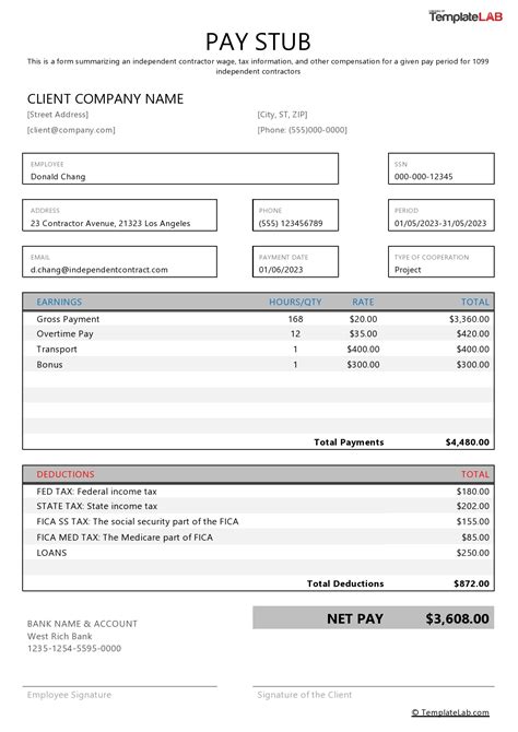 Excel Paystub Template