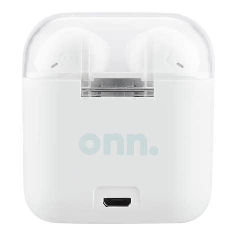 onn. White In-Ear True Wireless Earbuds with Charging Case - Walmart ...