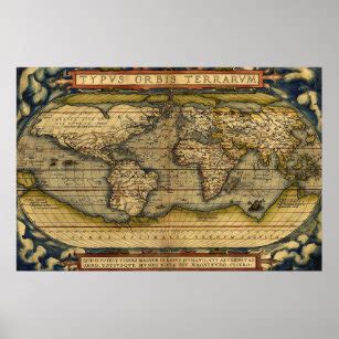 Old World Maps Posters & Photo Prints | Zazzle AU
