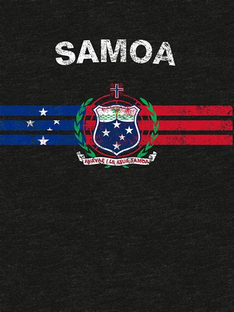 "Samoan Flag Shirt - Samoan Emblem & Samoa Flag Shirt" T-shirt by ...