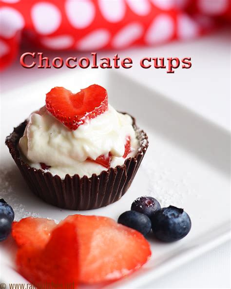 Edible Chocolate cups, How to make chocolate cups - Raks Kitchen