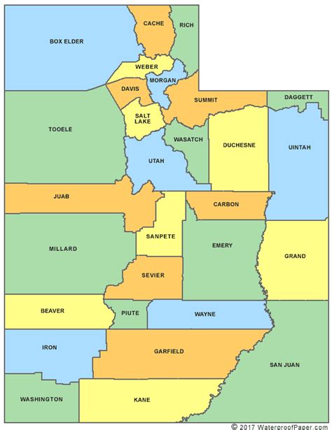 Utah County Map - UT Counties - Map of Utah