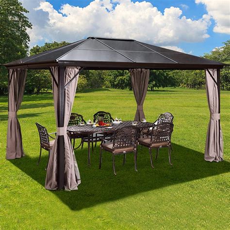 EROMMY 10'x12' Outdoor Hardtop EROMMYPolycarbonate Gazebo Canopy ...