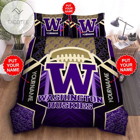 NCAA Washington Huskies Purple Gold Bedding Set - Meteew