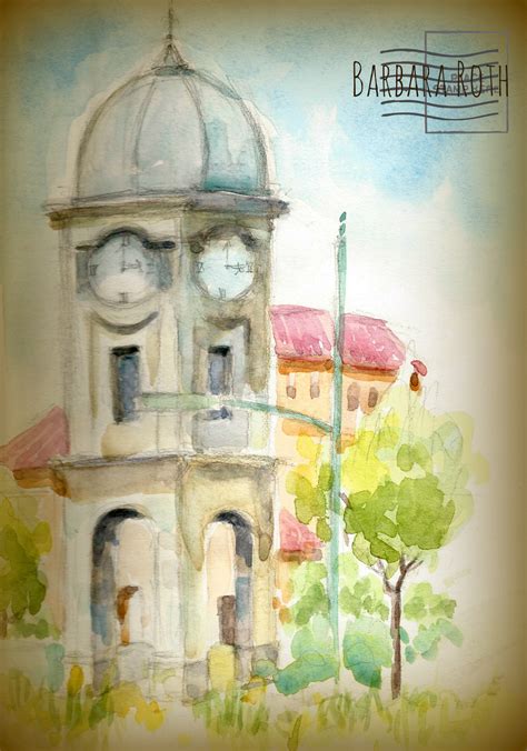 Anywhere Art Studio Ruminations: Painting Watercolor Clock Towers