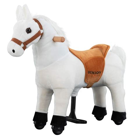 Kids Ride on Horse Toy Mechanical Walking Action Animal No Battery No Electricity Giddy up Plush ...