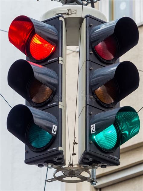 Traffic Lights with Red and Green Light Stock Image - Image of error, congestion: 37489893