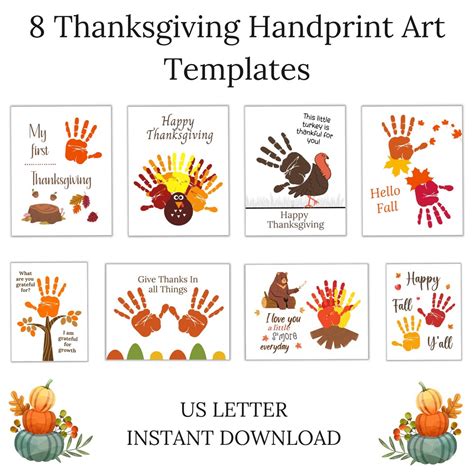 Thanksgiving Handprint Craft, Thanksgiving Handprint Art, Handprint Crafts for Kids, Printable ...