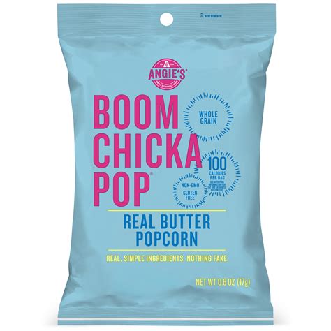 Angie's BoomChickaPop Real Butter Popcorn, Pre-Popped Popcorn Bag, 4.4 ...