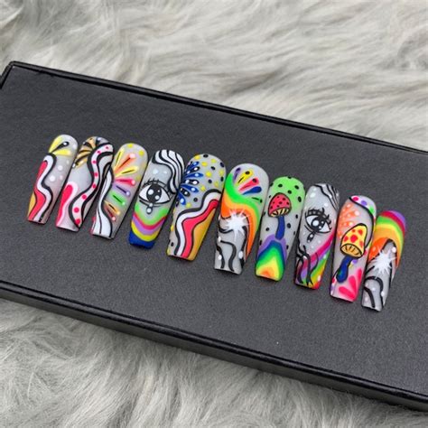 Press on Coffin Nails - Etsy