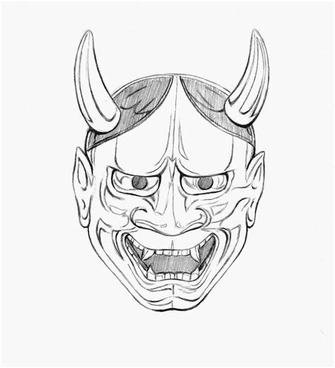 Hannya Mask Drawing at GetDrawings | Free download