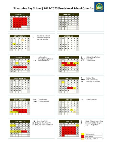 School Calendar - Silvermine Bay School