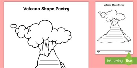 Volcano Shape Poetry Template - Teaching Resource - Twinkl