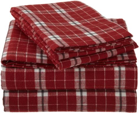 Amazon Brand – Pinzon 160-Gram Yarn-Dyed 100-Percent Cotton Flannel Sheet Set, Twin, Blackwatch ...