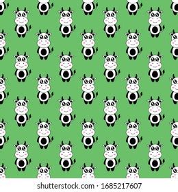 Seamless Pattern Cute Cow Cartoon Vector Stock Vector (Royalty Free) 1685217607 | Shutterstock