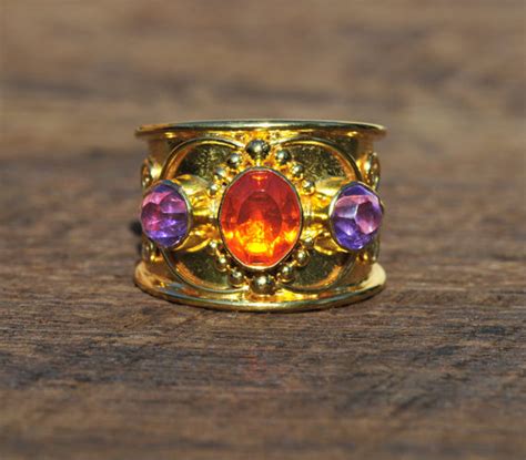 Mexican Fire Opal & Amethyst – Gold Ring – Gold Handmade Jewelry ...