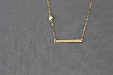 Gold Bar Necklace Gold Necklace Bar Necklace Silver Bar - Etsy