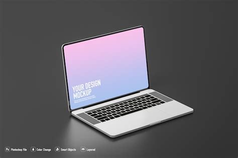 Premium PSD | Laptop mockup on white background