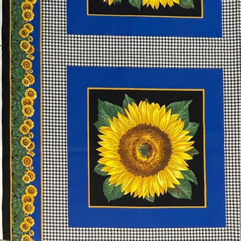 Sunflower Pillow Panel Cotton Fabric Cranston Print Works - Etsy