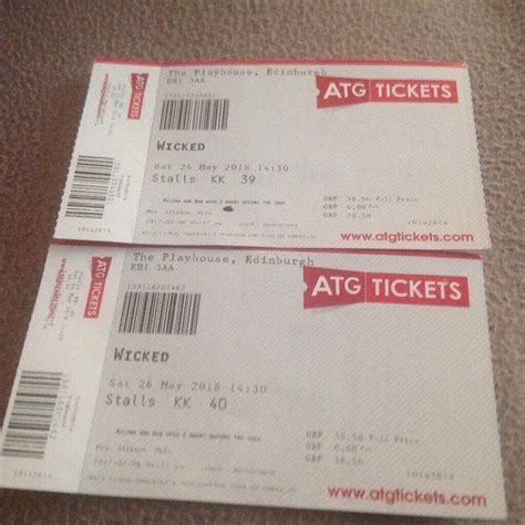 2 Wicked Tickets for sale at Edinburgh Playhouse | in Dundee | Gumtree