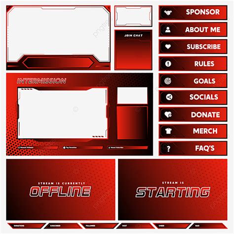 Twitch Overlay Vector PNG Images, Twitch Overlay Template Design Black ...