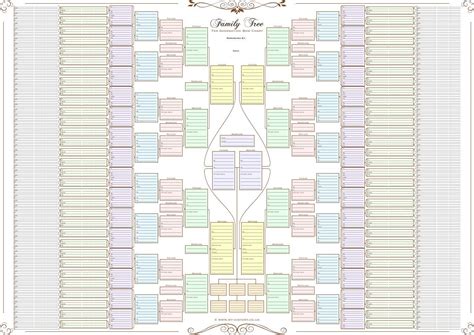 Buy Family Tree Chart - 10 Generation Double Chart (Coloured Boxes 120 g Paper) Online at ...