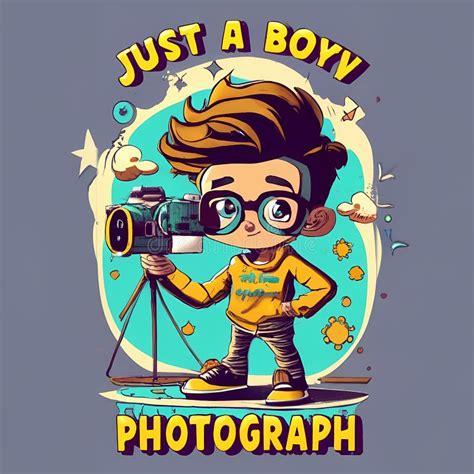 Just a Boy Photograph - a Cartoon of a Boy Holding a Camera Stock ...