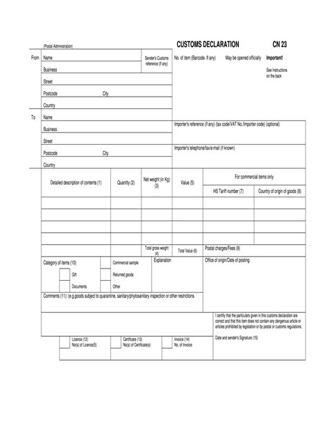 Our Editable Form For Cn23 Form Is Your Good Luck