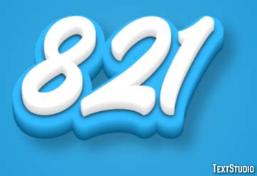 821 Text Effect and Logo Design Number