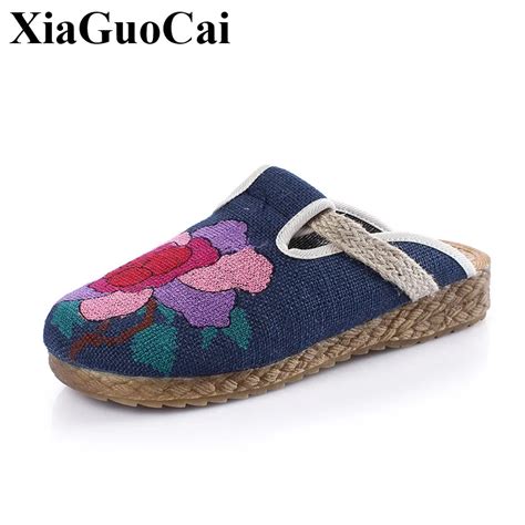 Summer Shoes Women Slippers Breathable Flax Comfortable Slipper Soft ...