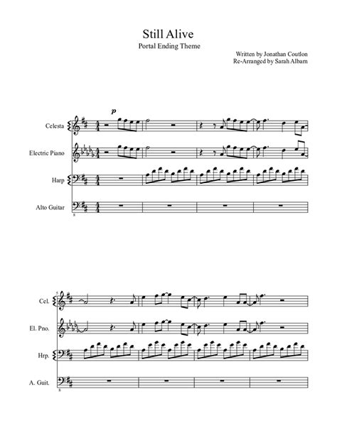 Still Alive Sheet music | Download free in PDF or MIDI | Musescore.com