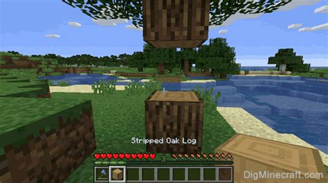 How to make a Stripped Oak Log in Minecraft