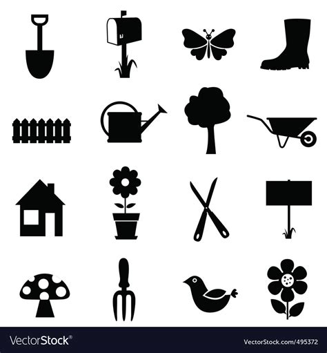 Garden icons Royalty Free Vector Image - VectorStock