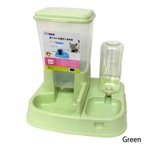 Home Large Adjustable Automatic Pet Feeder Drinking Fountains Dog Bowl Water Dispenser For Dogs ...