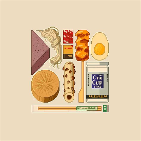 Nelson Wu - Konbini Series | Pixel art food, Pixel art design, Pixel art