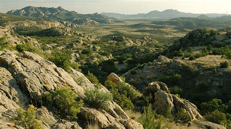 A View Across The Craggy Landscape Of The Llano Estacado In West Texas Background, Llano ...